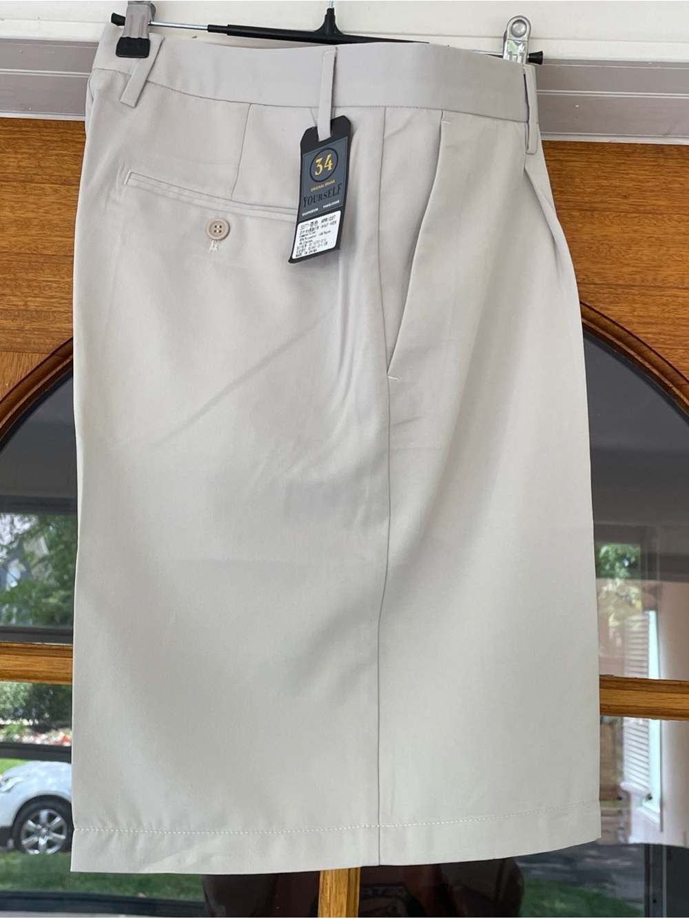 Original Brand Yourself Men’s Golf Short Light Grey/beige Size 34 Single Pleated